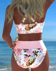 Bikini met contrasterend bloemenpatroon – verdeeld ontwerp