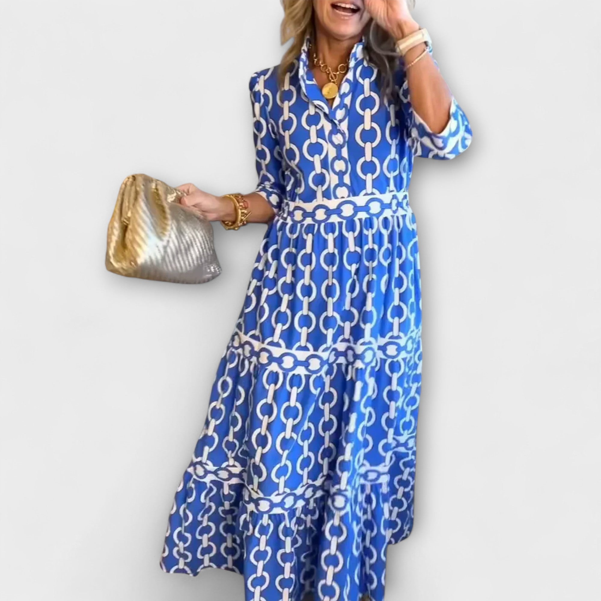Corinna - midi-jurk met kettingmotief