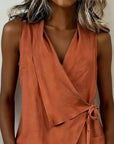 Sylethra - Dames asymmetrische mouwloze top met wikkellook voor de zomer