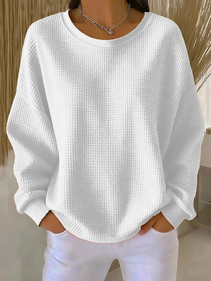 Rhosavienne – Textured Sweater met Zachte Comfort