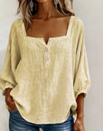 Glyressa - Elegante Damesblouse met Vierkante Hals