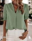 Flore - Blouse met korte mouwen en een V-hals