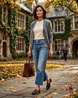 Cazira - Dames Jeans Rechstreeks Cropped Denim Moderne Comfort