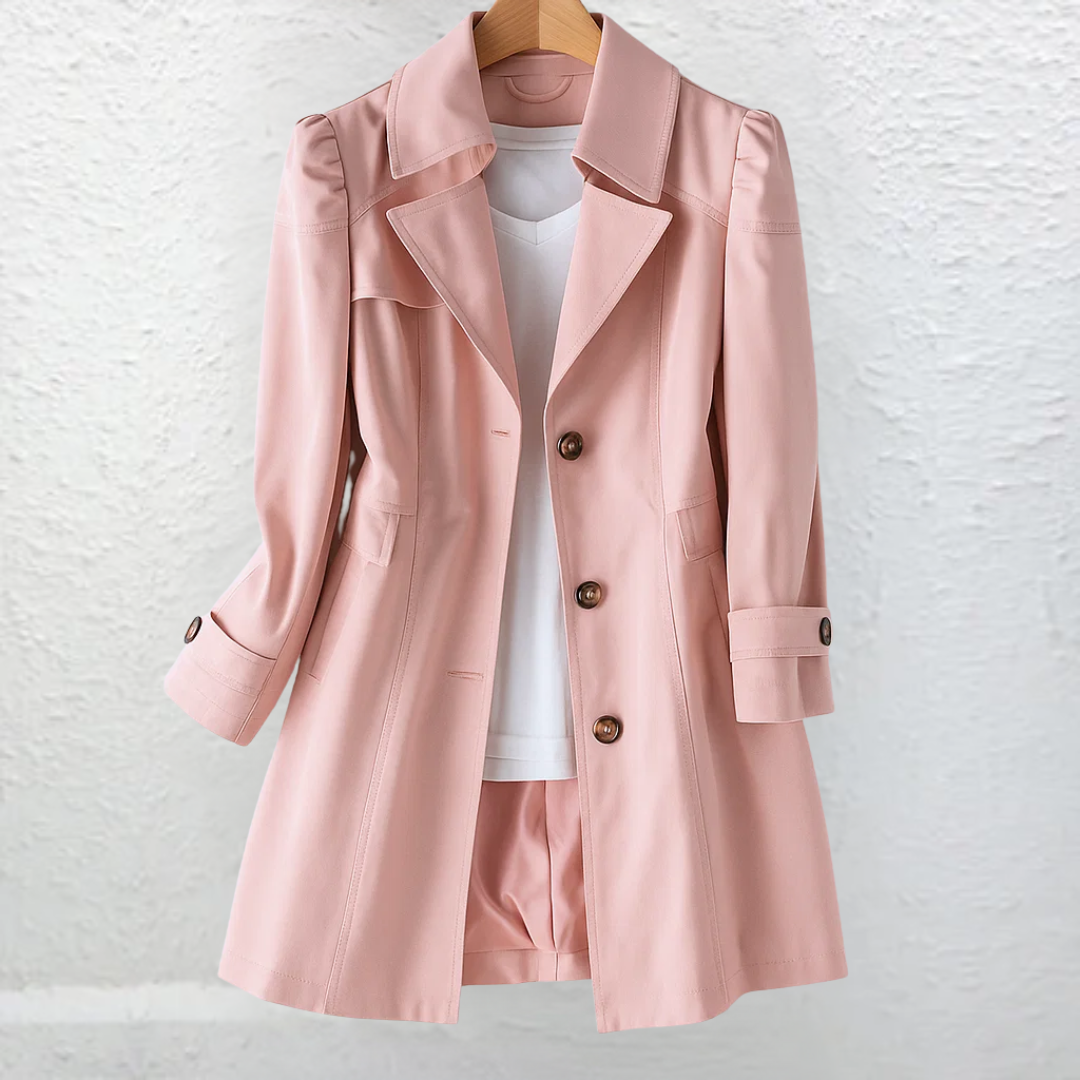 Gavryxa - Vrouwelijke vintage trenchcoat met getailleerde snit voor het midden van het seizoen