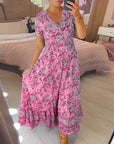 Denise - Maxi Bloemenjurk met V-Hals