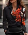 Laureline - Glimmende Blouse met Geplooide Kraag - Chic & Tijdloos