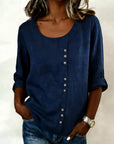 Quillane - T-shirt met Ronde Hals en Lange Mouwen