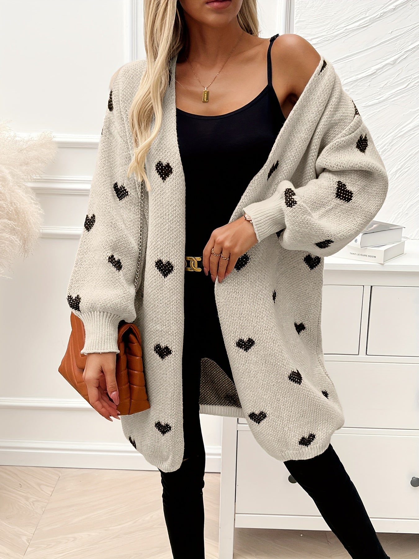 Rochelle - Gebreide Cardigan met Hartmotief
