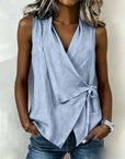 Sylethra - Dames asymmetrische mouwloze top met wikkellook voor de zomer