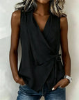 Sylethra - Dames asymmetrische mouwloze top met wikkellook voor de zomer
