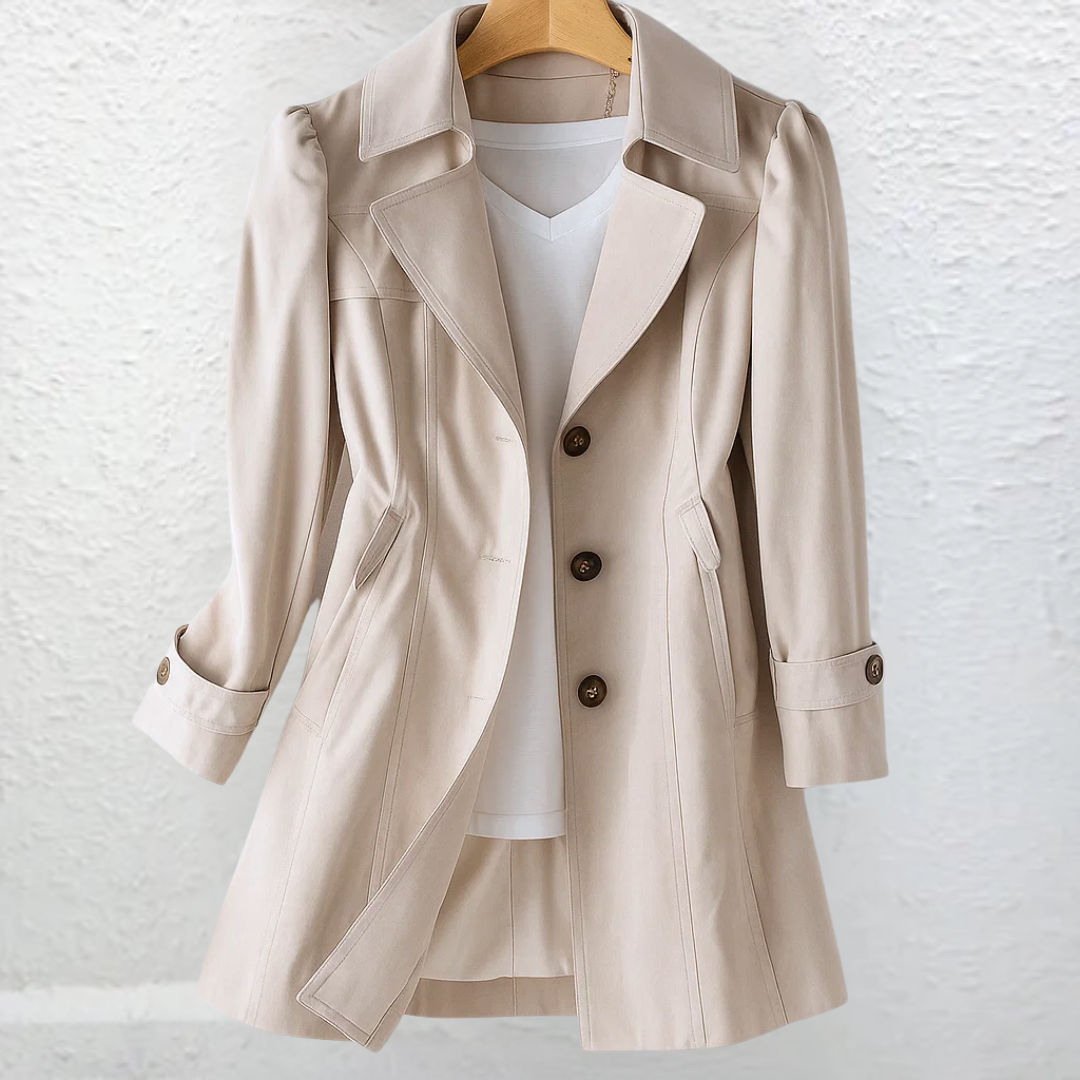Gavryxa - Vrouwelijke vintage trenchcoat met getailleerde snit voor het midden van het seizoen