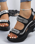 Calyvra - Dames sandalen platform strass velcro luchtzool sport