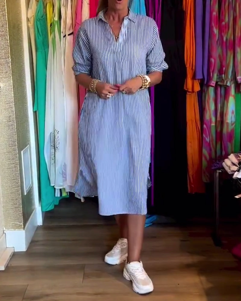 Cato - Gestreepte blousejurk voor dames