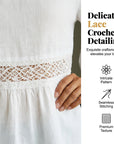 Evarielle - Damesblouse met kant en peplum met volantmouwen