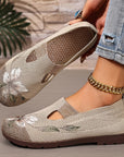 Arixa - Ademend Comfortabele Schoenen met Geborduurde Bloem