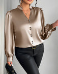 Thaliravelle - Elegante Blouse met Puffmouwen en V-hals
