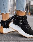 Jasmyra - Platform sneakers voor dames in blauwe denim chunky moderne stijl