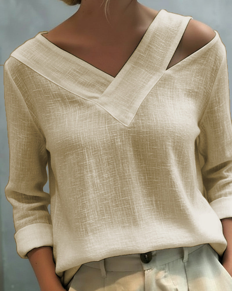Melyra - Elegante Top met Asymmetrische V-Hals