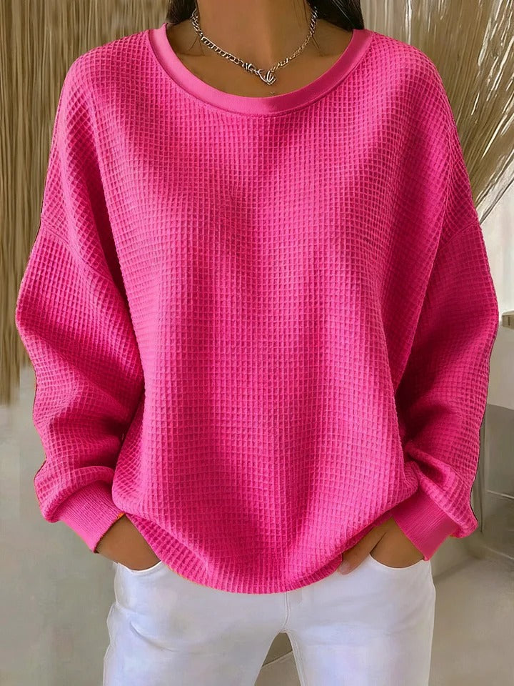 Rhosavienne – Textured Sweater met Zachte Comfort