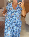 Denise - Maxi Bloemenjurk met V-Hals