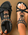 Hovira - Comfortabele Boheemse Platte Sandalen in Ibiza Chic Stijl
