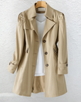 Gavryxa - Vrouwelijke vintage trenchcoat met getailleerde snit voor het midden van het seizoen