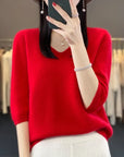 Jasmine - Short Sleeve Knitted Sweaters