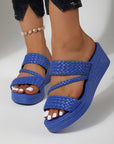 Hysoria - Dames sandalen met gevlochten hakken en gekruiste banden