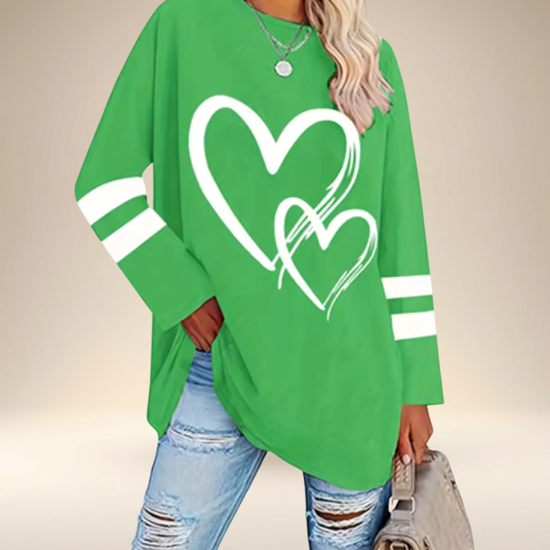 Faloria - Oversized Sweatshirt voor Dames met Hartprint