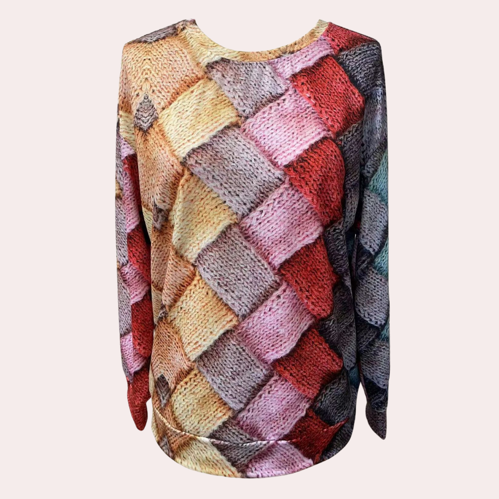 Salomé - Kleurrijke Trui met Patroon