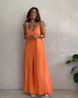 Iriana - Prachtige comfortabele jumpsuit met gouden gespen