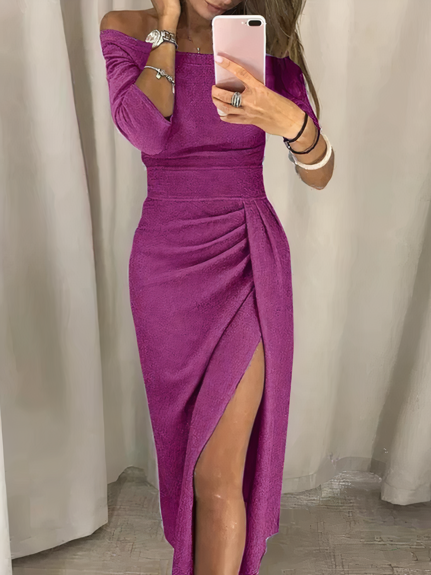Jane - Off-shoulder glitterjurk