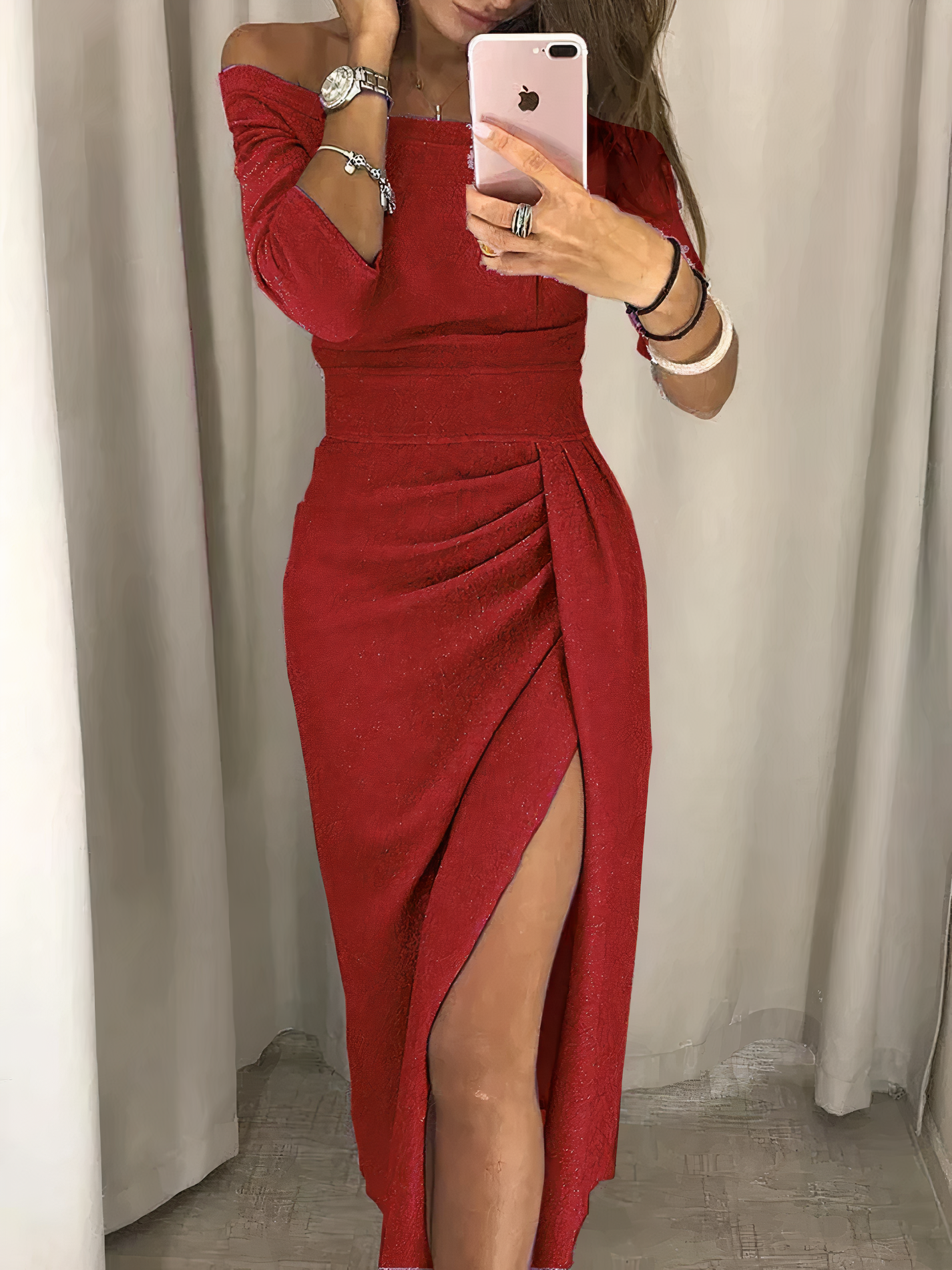 Jane - Off-shoulder glitterjurk