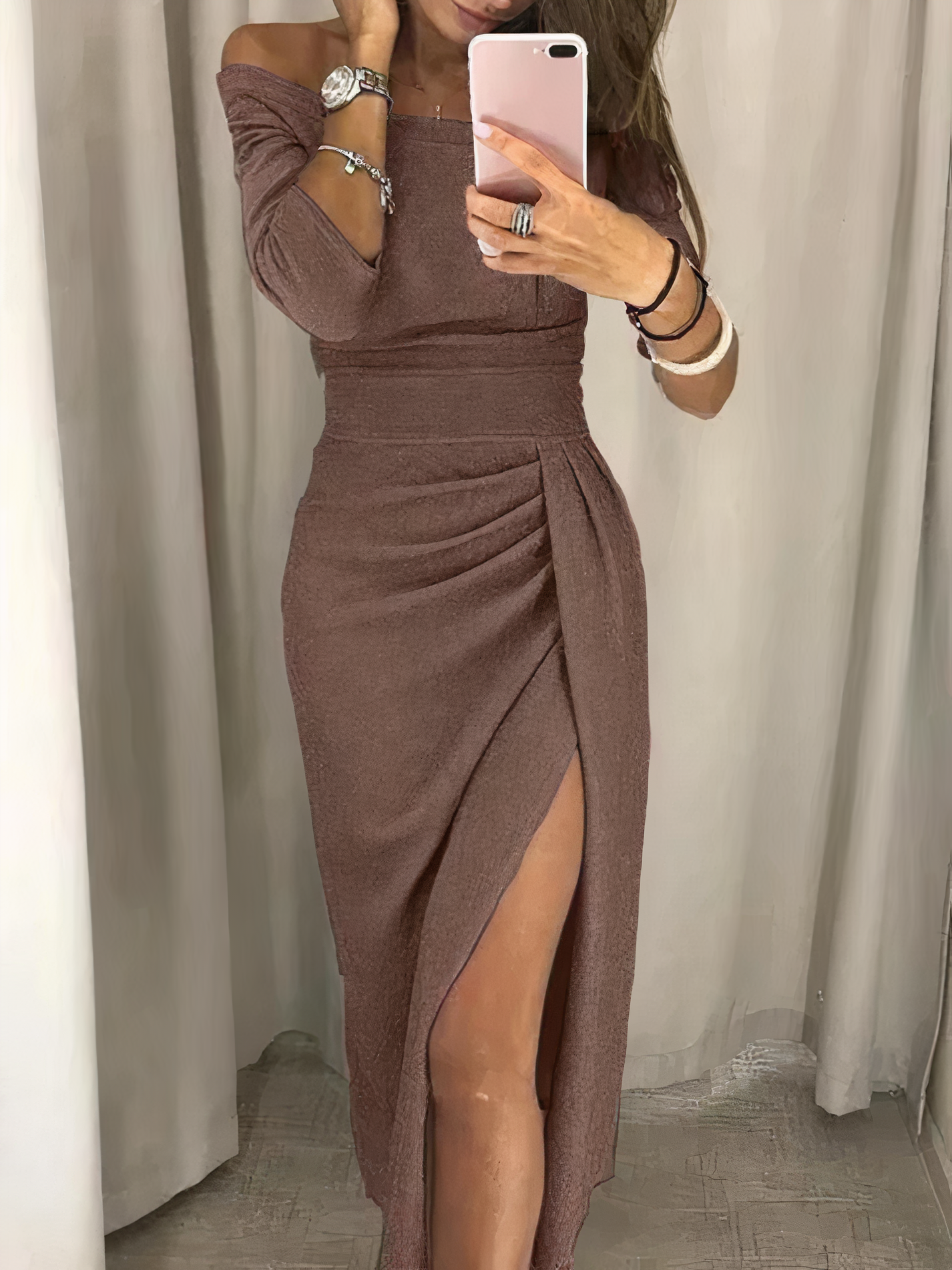 Jane - Off-shoulder glitterjurk