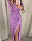 Jane - Off-shoulder glitterjurk