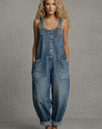 Moxelle - Dames Denim Salopette Groot met Zakken en Bandjes