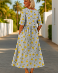 Gavessia - Midi jurk voor dames met een elegante casual print