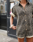 Tessia - Mini Romper met Cheetah print
