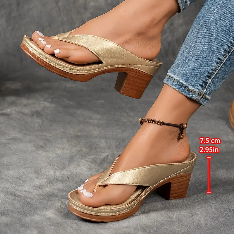 Fynavelle - Dames sandalen met comfortabele hak en elegante ergonomische zool