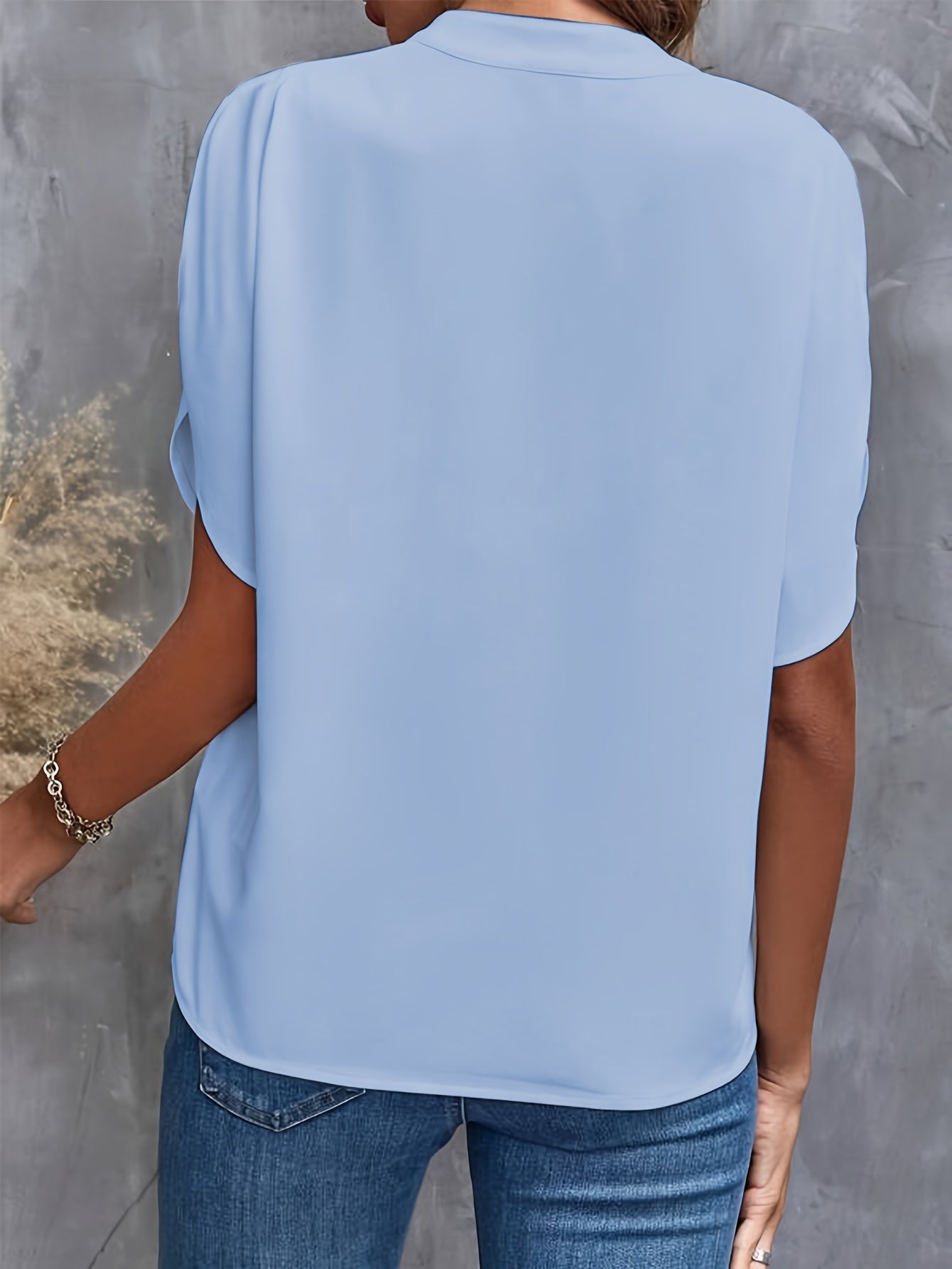 Kiana - Blouse Unicolore met Col en V