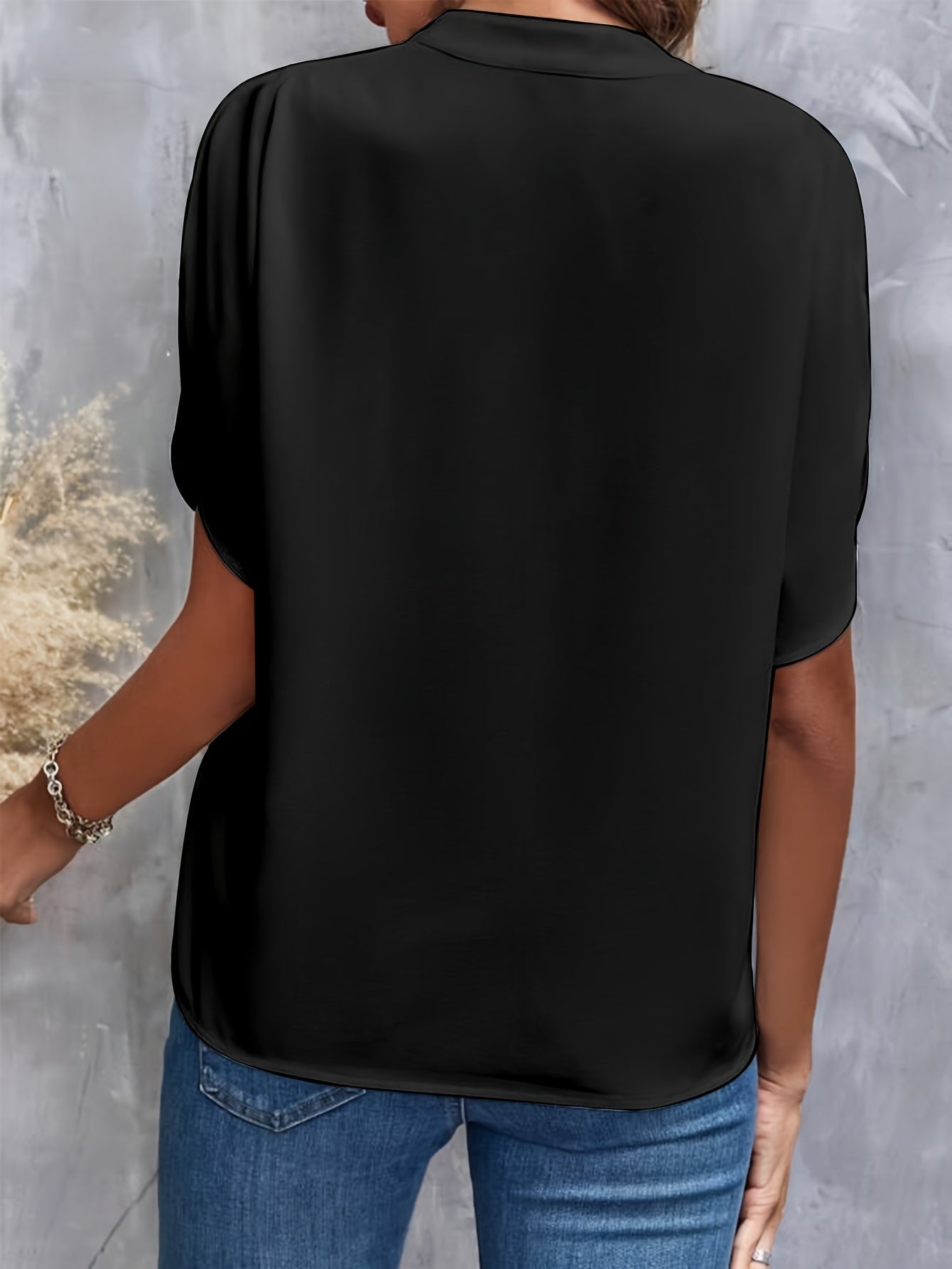 Kiana - Blouse Unicolore met Col en V