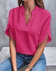 Kiana - Blouse Unicolore met Col en V