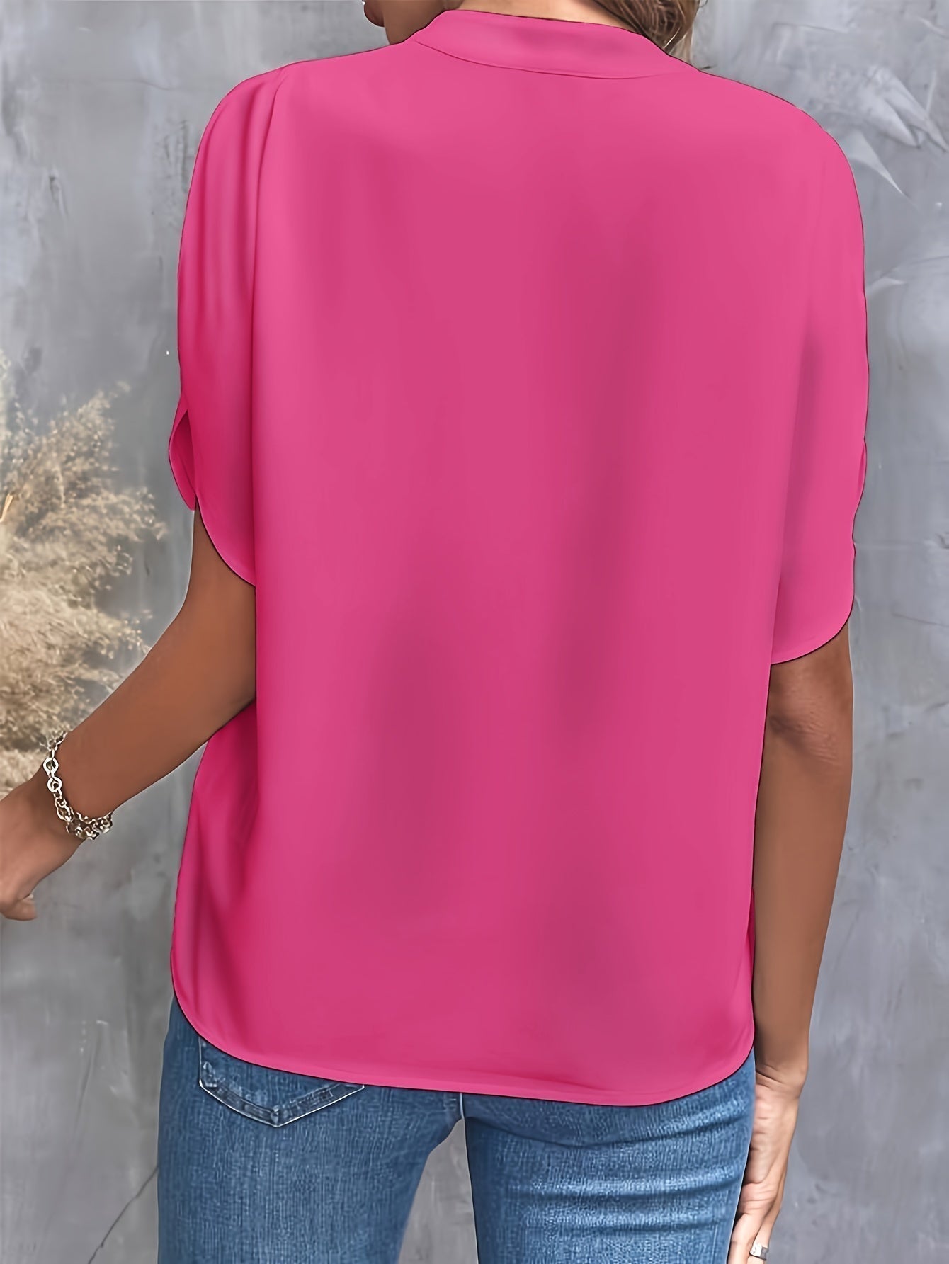 Kiana - Blouse Unicolore met Col en V