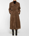 Cléore - Elegante suède Trench Coat voor dames