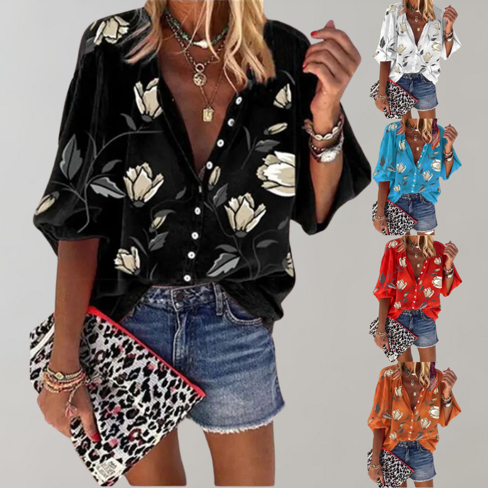 Yelena - Zomerblouse met bloemenprint voor dames