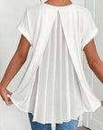 Estella - T-shirt met korte mouwen effen kleur patchwork