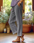Ixoriae - Ruime Katoenen en Linnen Broek met Elastische Taille