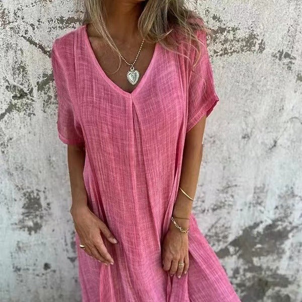 Fiorina - Luchtige zomerjurk in linnenstijl