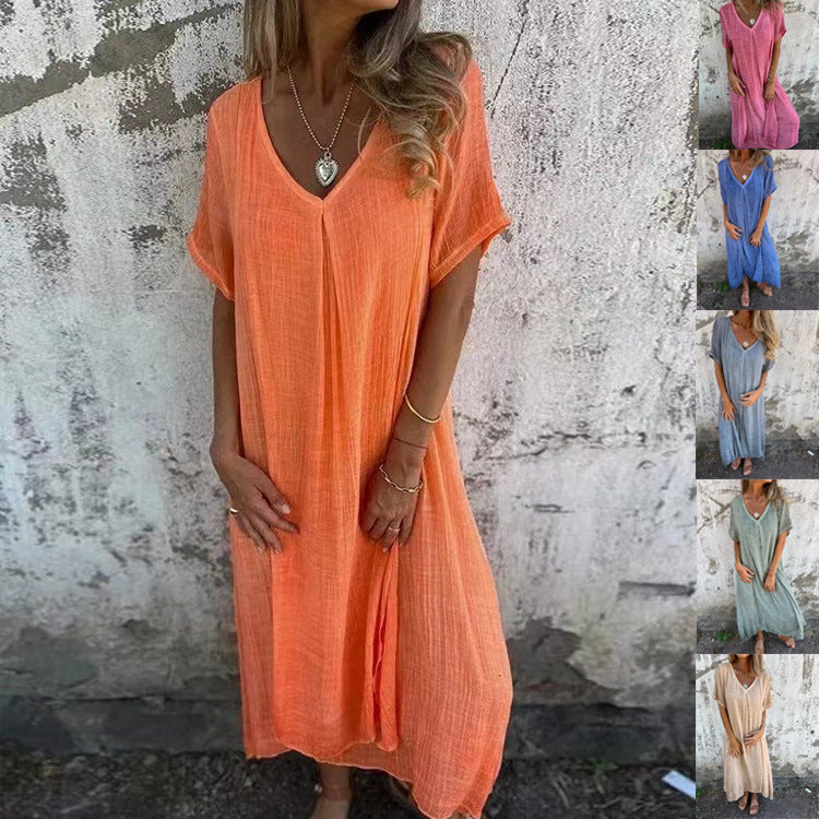 Fiorina - Luchtige zomerjurk in linnenstijl