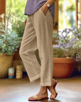 Ixoriae - Ruime Katoenen en Linnen Broek met Elastische Taille